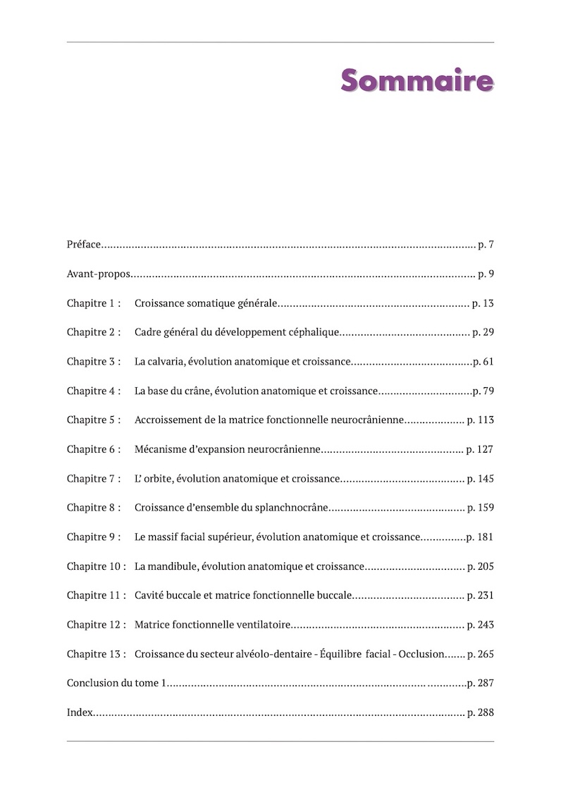 sommaire du livre Les Forces de Croissance - Volume 1 - Comprendre, par Alain Croibier